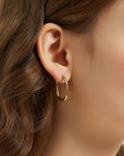 Gold Rectangle Hoop