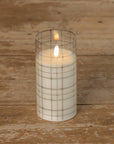 Andri Plaid Glass LED Flame Candle
