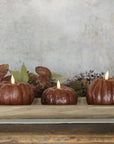 4" Bronze 3D Flame Tall Pumpkin Candle