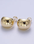 24K Gold Filled Chunky Wide Dome Stud Earrings