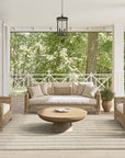 Ocean Striped Beige Brown Indoor/Outdoor Area Rug