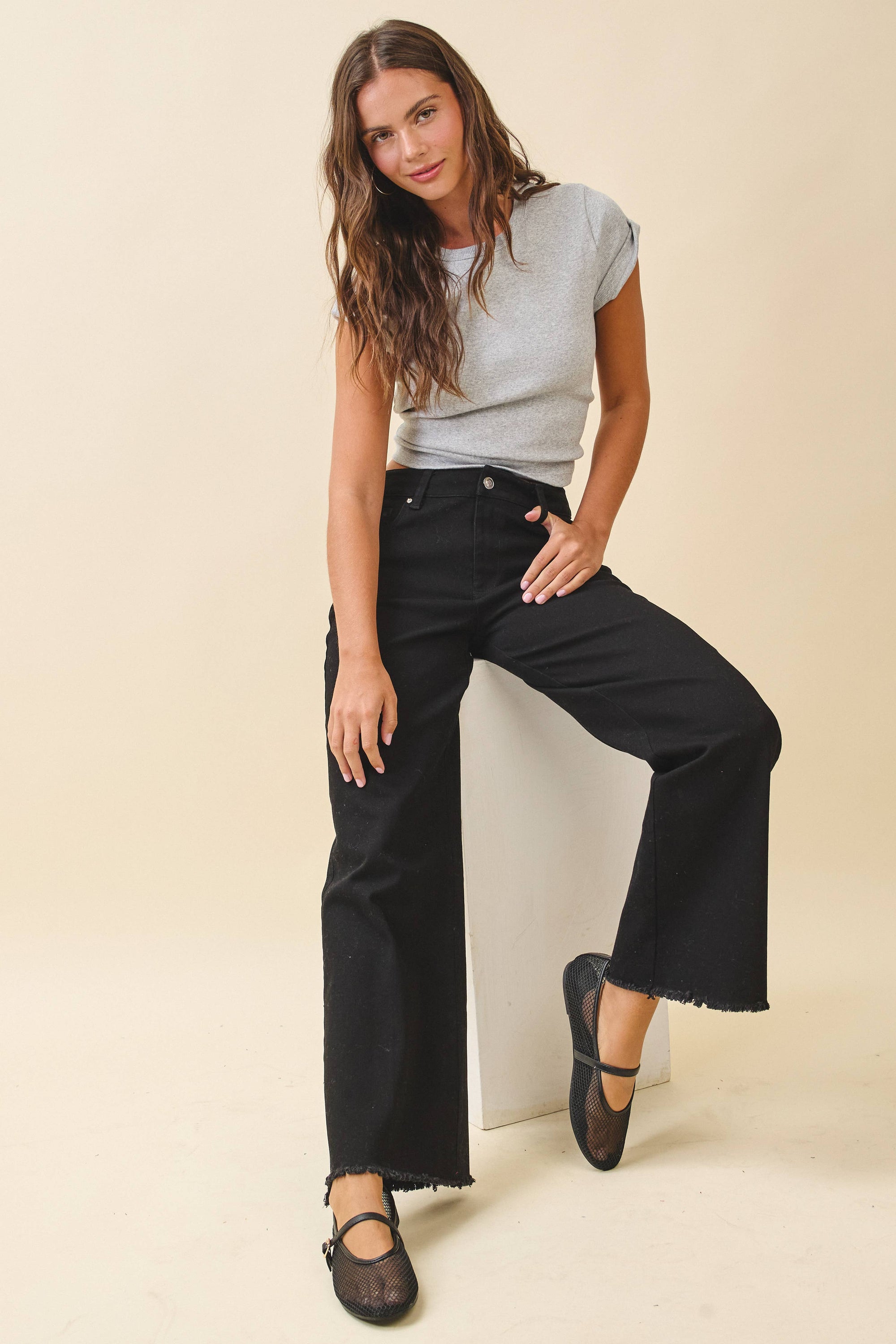 Natalie Wide Leg Denim Pants