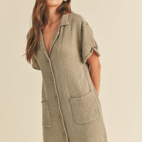 Ronni Gauze Shirt Dress