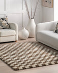 Adelaide Mid-Century Checkered Shag Area Rug