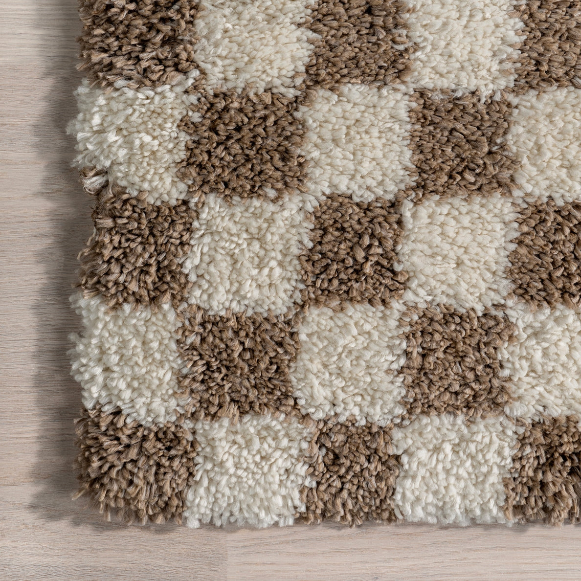 Adelaide Mid-Century Checkered Shag Area Rug