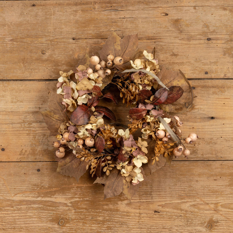 17" Maple Leaf + Berry Wreath - Cloth + Cabin