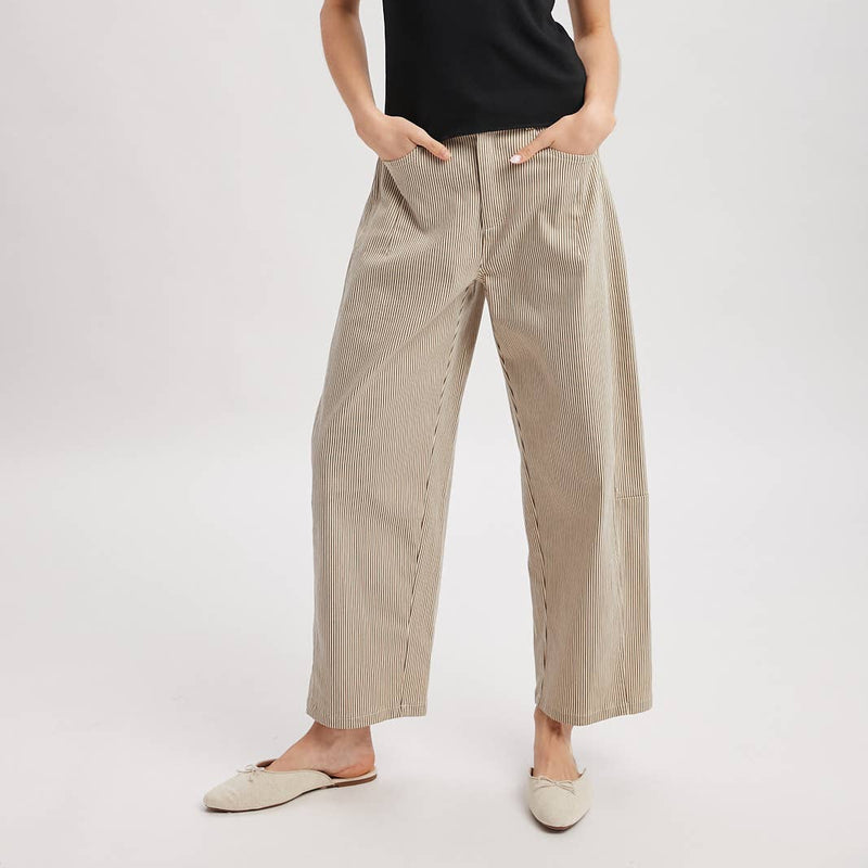 Kallie Striped Cotton Pants - Cloth + Cabin