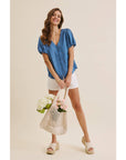 Danika Bubble-Sleeves Top