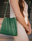 Carrie Ivory Pleated Vegan Shoulder Bag