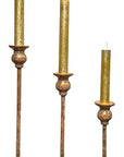 Gold Brushed Metal Taper Candle Holder