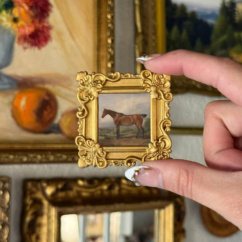 Vintage Style Resin Ornate Brown Horse Mini Magnet