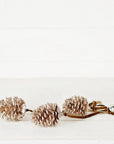 Champagne Glitter Pinecone Trio Cluster