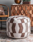 Vienna Herringbone Filled Ottoman Pouf