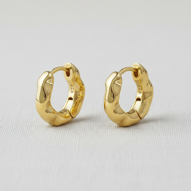 Sculptural Liquid Metal Hoop Earrings
