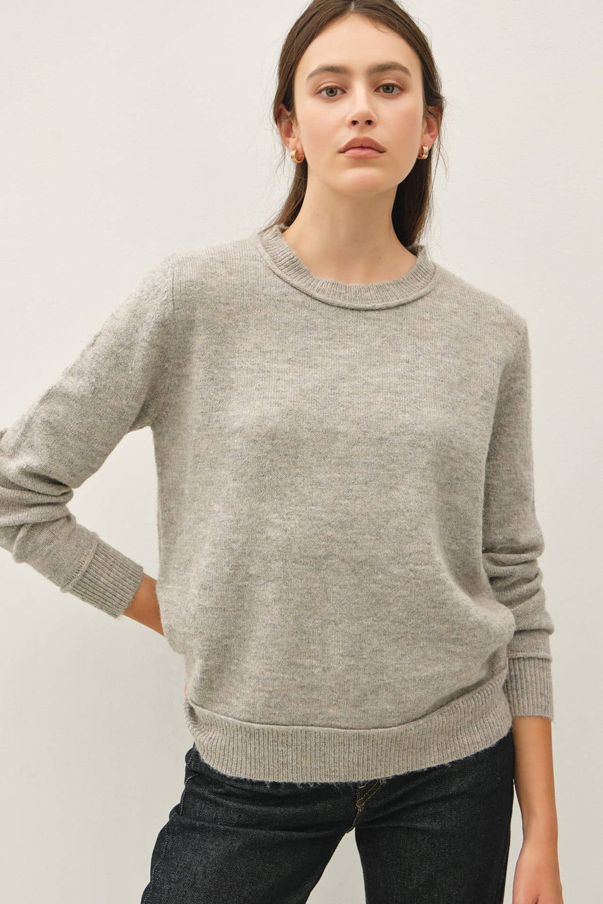 Carolyn Crew Neck Pullover Knit Sweater