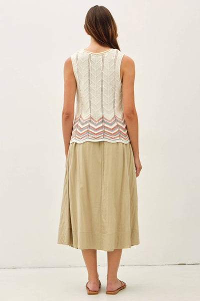 Azaria Crinkled Midi Skirt