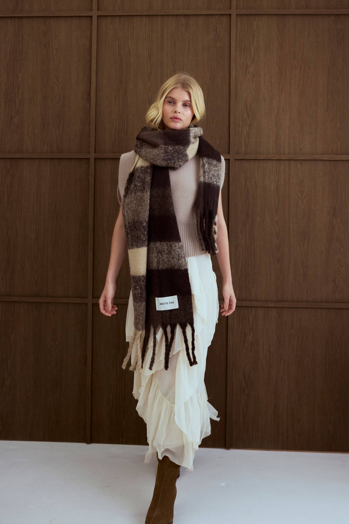 The Reykjavik Scarf - Brown Check