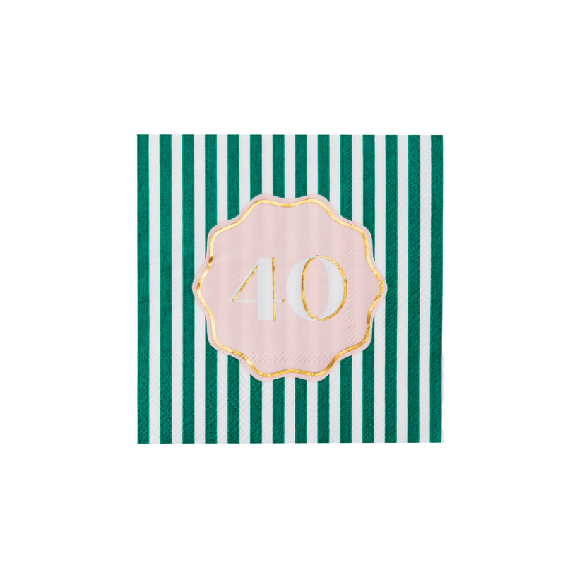 40TH Birthday Cocktail Napkins - Cloth + Cabin
