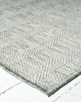 3x5 Ocean Striped Green Cream Indoor/Outdoor Area Rug