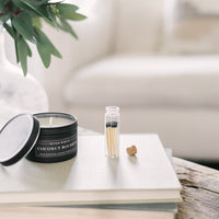 Mini Decorative Matches In Jar / Black