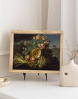 Framed Vintage Still Life with Fruit and Flowers