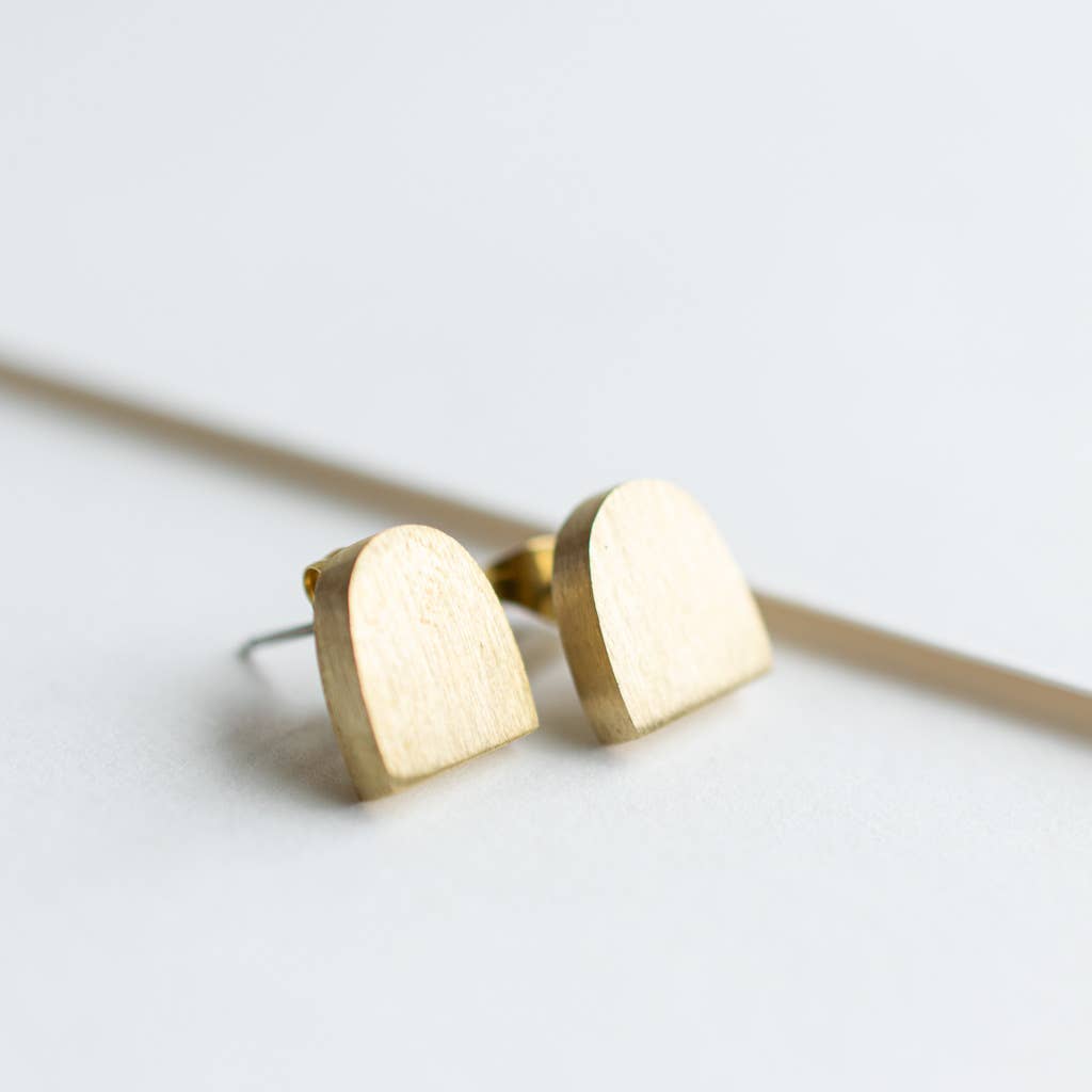 Matte Brass Arch Earring Posts