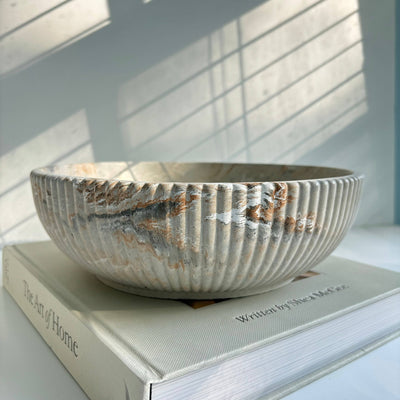 Temis Fluted Concrete Bowl - Cloth + Cabin