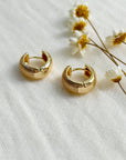 Gold Textured Huggie Hoops