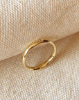 18k Gold Filled Band Ring With Cubic Zirconia Stone