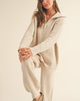 Roselyn Waffle Pattern Sweater Jogger Pants
