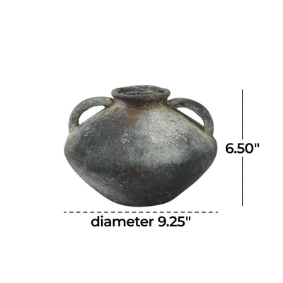 Rustic Dark Gray Ceramic Vase