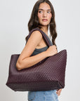 Solana Woven Vegan Leather Tote