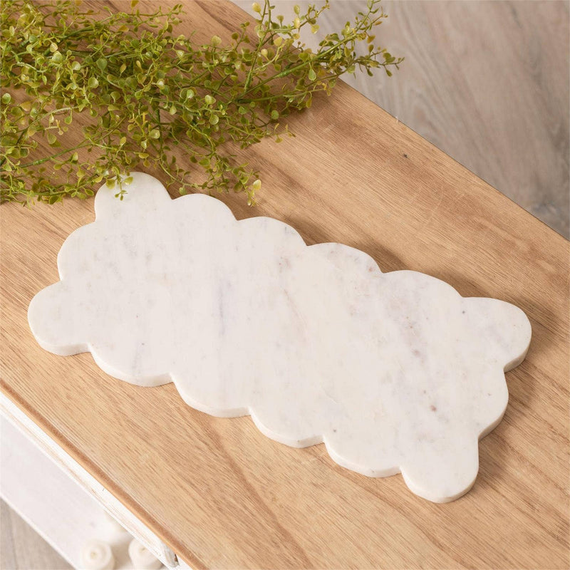 Scalloped Edge Marble Serving Board - Cloth + Cabin