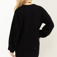 Chloe Cable Knit Ribbed Mini Sweater Dress