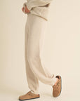 Roselyn Waffle Pattern Sweater Jogger Pants