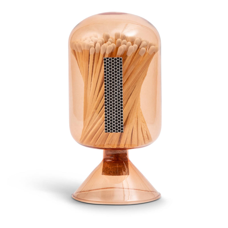 Matches in Glass Cloche- Amber - Cloth + Cabin