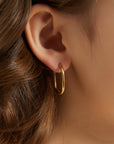 Gold Rectangle Hoop