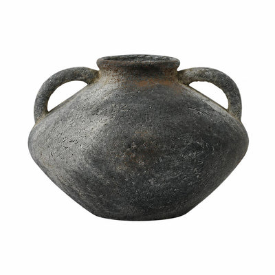 Rustic Dark Gray Ceramic Vase