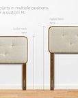 Collins Tufted Queen Fabric and Wood Headboard