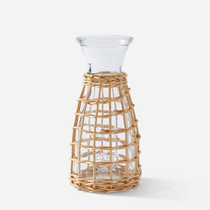 Rattan & Glass Vase - Cloth + Cabin