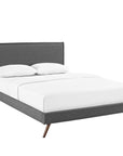 Amaris Queen Fabric Platform Bed with Round Splayed Legs