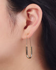 U Hoop Long Hook Minimalist Earrings