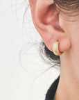Gold Textured Huggie Hoops