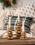 Gold Christmas Tree Candle Holders