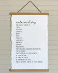 Handmade Paper Print, Recipe for Life Inspirational Sign - Cloth + Cabin