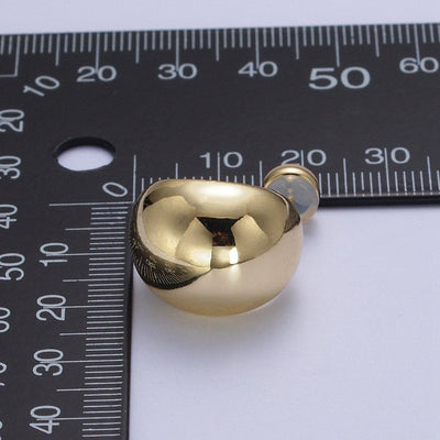 24K Gold Filled Chunky Wide Dome Stud Earrings