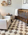 Atira Brown Checkered Area Rug