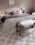Atira Light Brown Checkered Area Rug