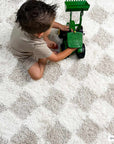Atira Light Brown Checkered Area Rug