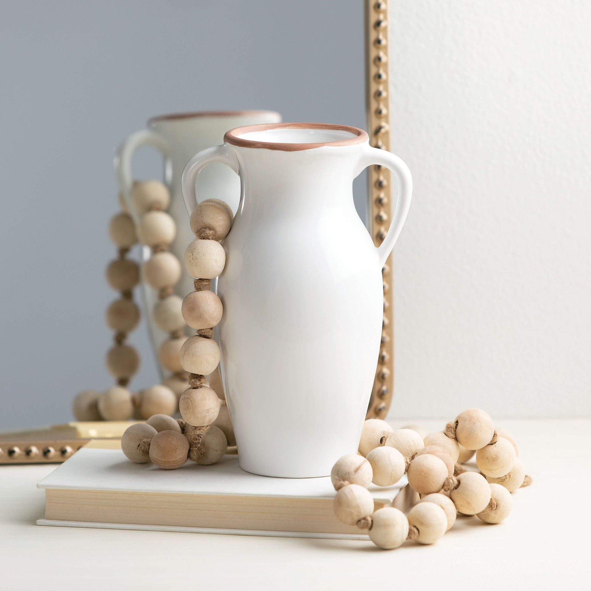 Natural Rimmed White Vase